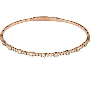 Rose 14K Gold 1 ct Diamond Tennis bracelet  - Women Jewelry